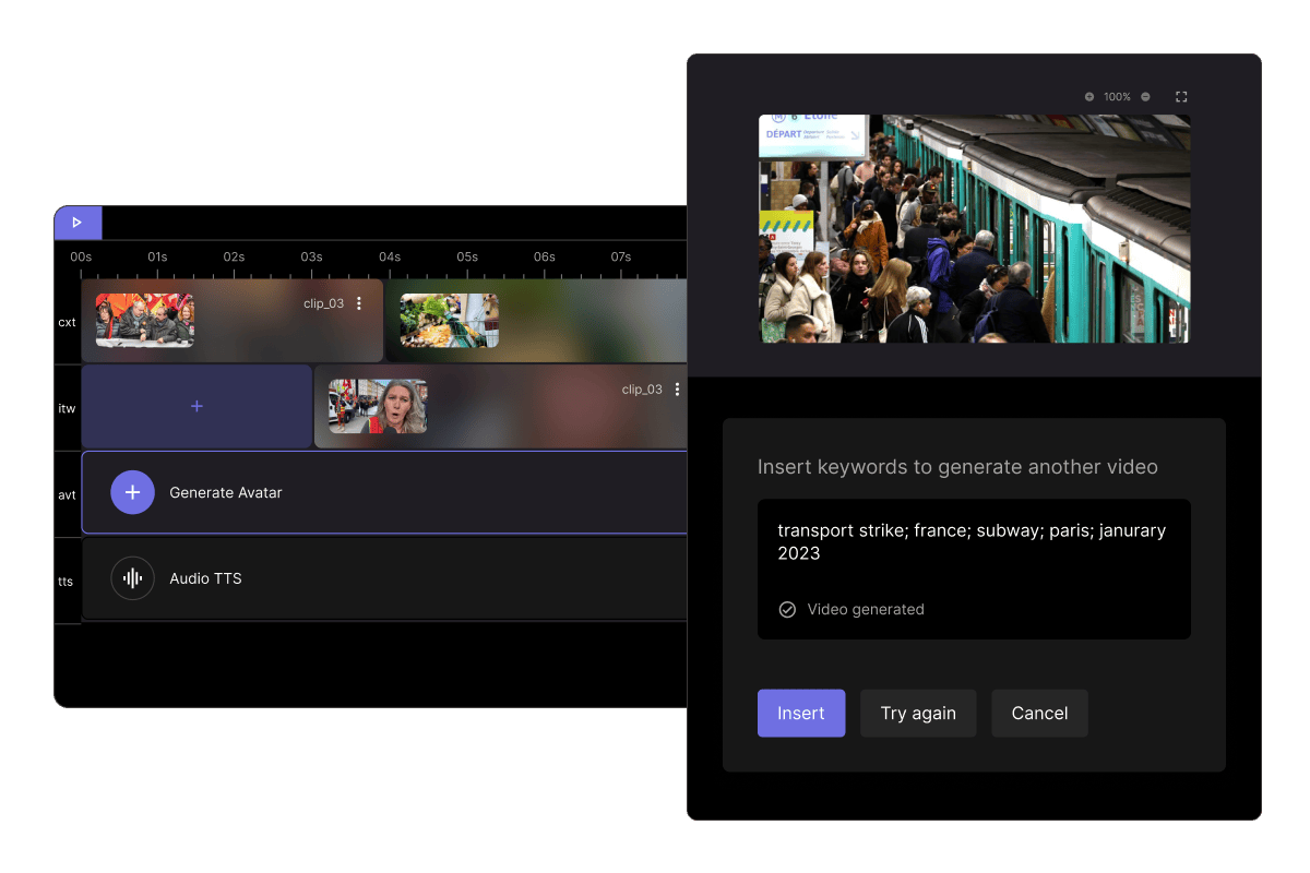 AI-powered video editing interface